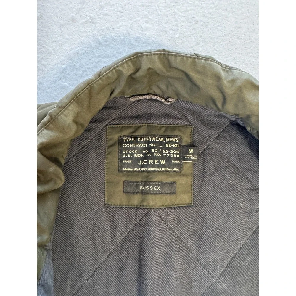 J.Crew Sussex Quilted Vest Mens M Olive Green PrimaLoft Insulated Classic Preppy